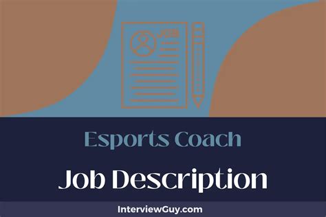 esports coach job description.